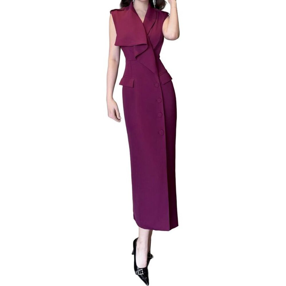 Burryco Womens Short Sleeve Midi Dress, Red